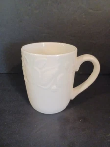 Vtg Libby Coffee Cup Mug White Embossed Fruit Flourish Pattern 12oz? Replacement - Picture 1 of 7
