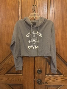 Golds Gym Cropped Hoodie Grau Größe M - Bild 1 von 5