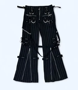 TRIPP NYC BY DAANG GOODMAN PANTS WOMENS 25/1 PINSTRIPED GOTH STEAMPUNK - Picture 1 of 7