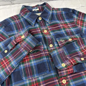 Vintage Abercrombie Fitch Men L Tartan Plaid Flannel Shirt Muscle Fit Heavy Knit - Picture 1 of 17