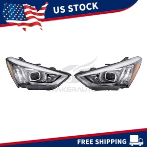 Left Driver +Right Passenger Side Headlight For 2013 14 15 2016 Hyundai Santa Fe - Picture 1 of 9