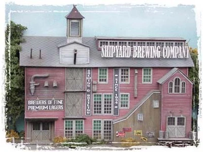 Kit de construcción de madera cortada con láser Bar Mills 0852 HO Shipyard Brewing Company Foto 1 de 3