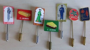 Lot 7 C. JAMIN Vintage Werbung Pin Anstecker c1960s Dutch Chocolate Company - Bild 1 von 1