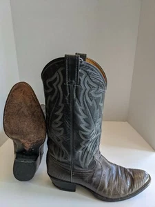 Justin Exotic Lizard Cowboy Western Boots Style 8327 US Mens Size 8.5 E USA MADE - Picture 1 of 11