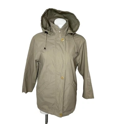 Chaqueta utilitaria LONDON FOG para mujer talla S de algodón caqui ligera con capucha desmontable Foto 1 de 4