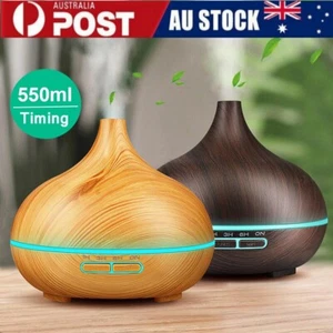 550ml Essential Oil Diffuser Aromatherapy Ultrasonic Cool Mist Humidifier Home - Picture 1 of 24