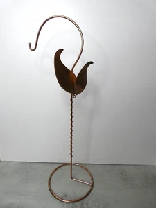 VTG MCM Wound Copper Vine Leaf Banana Hook Holder Stand Small Plant 18" - Picture 1 of 12