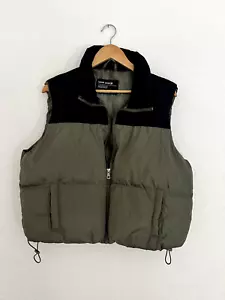 Chaleco acolchado Love Streak para mujer, negro y verde militar, corto, XL, excelente - Imagen 1 de 4