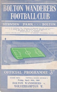 BOLTON WANDERERS v WOLVERHAMPTON WANDERERS ~ 24. APRIL 1964 ~ WÖLFE - Bild 1 von 1
