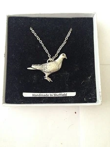 Taube PP-B04 Emblem auf silber platinierter Halskette 18 Zoll  - Bild 1 von 1