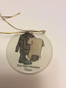 Fort Sam Houston Christmas Ornament Uniform Army Military 2.75 Inch Ceramic