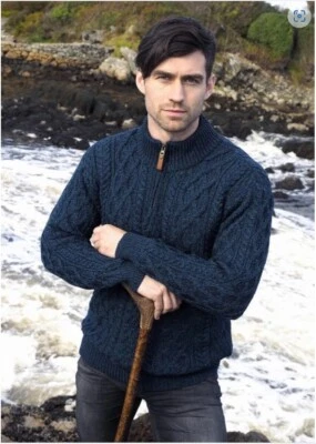 Aran Crafts Half Zip Sweater SHERWOOD Certificate of Authenticity! ALL SIZES! - Image 1 of 4