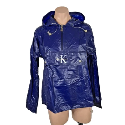 De Colección Calvin Klein Rompevientos Chaqueta de Lluvia M Abrigo Capucha Plástico Transparente Años 90 Anorak Foto 1 de 4