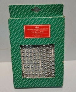 Vintage BHS Garland Christmas Decorations 4.5m 15 ft approx Silver Beads New Box - Picture 1 of 5