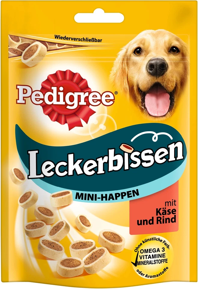 Pedigree Hundesnack Leckerbissen Mini Happen mit Käse und Rind 140g - Bild 1 von 1