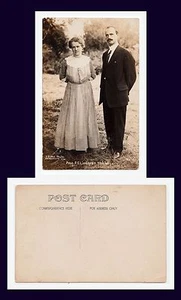 ILLINOIS JACKSONVILLE C.B. VAIL PHOTO OF EVANGELIST F.E. LINDGREN & WIFE ca 1911 - Picture 1 of 1