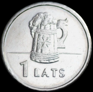 Lettland / Latvia / Latvija - 1 lats. Coin 2011 Beer Mug (circulated). # 041 - Picture 1 of 3