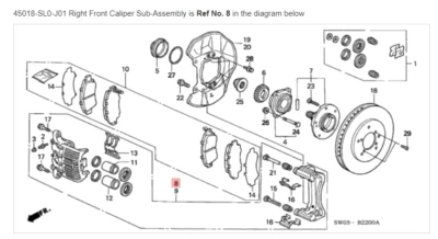 Subconjunto de pinza delantera derecha HONDA ACURA ORIGINAL OEM NSX ☆ 45018-SL0-J01 ☆ Foto 1 de 2