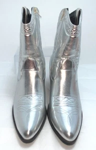 Soda Picotee geklebte Damen-Westernstiefel Größe 11 silber metallic B113*U - Bild 1 von 9