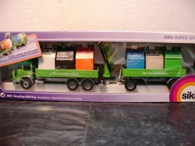 WOW EXTREMELY RARE #3813 Iveco Turbostar+Trailer+6 r/c Containers+Load 1:55 Siku - Image 1 of 2