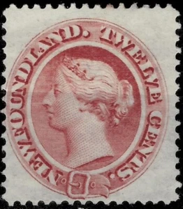 Canada/ Newfoundland 1866. 12 c Brownish red Queen Victoria ☀ Unused MH - Picture 1 of 2