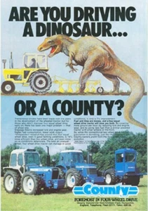 A3 Vintage County Tractor Are You Driving A Dinosaur Advertising Brochure Poster - Picture 1 of 1