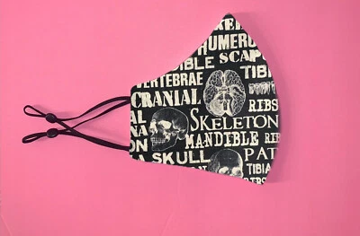 解剖面罩头骨 Tibia 骷髅棉面罩成人双面调节器 — 第 1/2 张图片