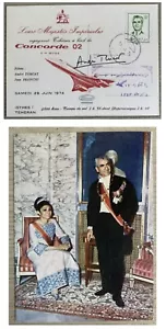 29/6/1974 Concorde F-WTSA Istres / Téhéran Signé André TURCAT - Bild 1 von 3