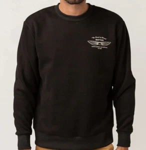 RHYTHM Men's SUNDOWN Fleece Crew Sweatshirt - Black - Medium - NWT - Picture 1 of 3