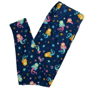 OS LuLaRoe Leggings ~ MERMAIDS & STARFISH PATTERN ~ Sizes 2-10, ONE SIZE - Picture 1 of 3