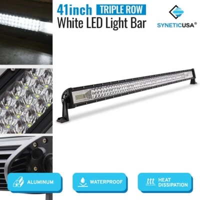 Syneticusa 41" WHITE LED OFFROAD TRIPLE ROLL LED Light Bar - Image 1 of 4