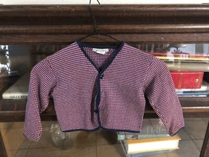Vintage Kids Knitted Maroon White Navy Button Sweater Size4 Matey’s NOS - Picture 1 of 5
