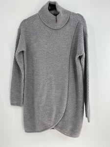 H2 HANNAH Women’s Large  Gray Black Tee Shirt Hi Low Hem  Sleeve EUC - Picture 1 of 6