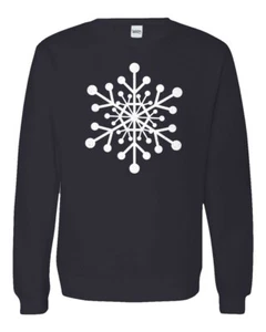 White Big Snowflakes Christmas Unisex Crewneck Sweater - Picture 1 of 14