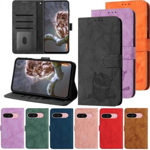 Leather Strap Owl Wallet Cover Case for Google Pixel 10 9 8 7 6 Pro 8A 7A 6A 9A - Picture 1 of 20