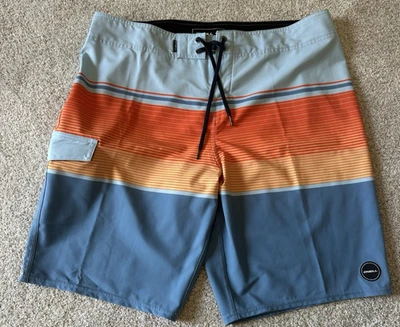 Pantalones cortos de tabla O'Neill azul claro y naranja para hombre talla 36 Foto 1 de 4