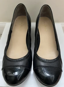 Cole Haan Elsie Patent Cap Toe Wedge II Black Comfort Technology Size 6.5 - Picture 1 of 11