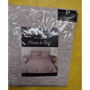 Blush Pink Quilted Pillow Sham 50x75cm Embossed Floral Cotton Blend Cover - Picture 1 of 2