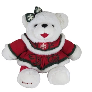 Dan Dee 2004 Christmas Teddy Bear Plush 10" Collector's Choice Red Green Dress - Picture 1 of 14