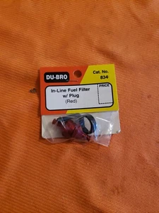Du-Bro products - In-line Fuel Filter W/plug Red - Part No 834 - JT25 - Picture 1 of 6