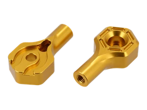 Set: CNC Blinkerträger vorn, Gold, Aluminium, M8, LED - für Simson S51, S50, S70 - Bild 1 von 6
