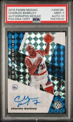2019 Panini Mosaic Charles Barkley Auto #AMCBK PSA 9 Auto 10 - Image 1 of 3
