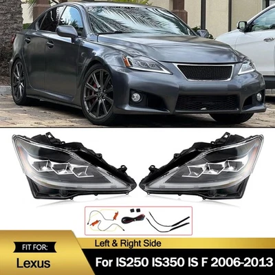 Full LED Headlights For 2006-2013 Lexus IS250 IS350 ISF DRL Projector Headlamp - Image 1 of 4