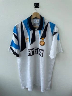 CAMISA DE FUTEBOL INTER MILAN 1991/1992 FORA DE CASA CAMISA UMBRO tamanho XL - Imagem 1 de 4