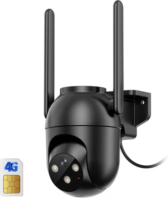 4G LTE Telecamera Esterno Con Sim: 2K HD Videocamera Sorveglianza Esterno - 360° - Immagine 1 di 4