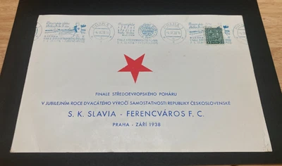 FÚTBOL CHECOSLOVAQUIA 1938 ESLAVIA VS FERENCVAROS FINAL CARPETA CONMEMORATIVA 9/1 Foto 1 de 4