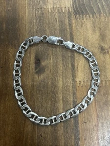 7,25 Zoll Sterlingsilber Mariner Gliederkette Armband 9,46 Gramm - Bild 1 von 4