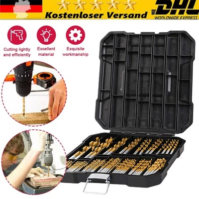 MARKENLOS 99X 1.5-10mm Titan HSS Spiralbohrer Stahl Bohrer Satz Werkzeug Set Metallbohrer