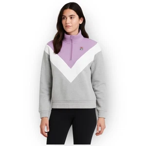 Neu mit Etikett Fila Ekanta 1/4-Reißverschluss Pullover – Medium – lavendelgrau weiß - Bild 1 von 5