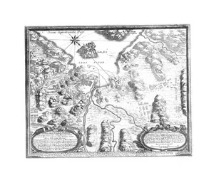 Antique map, Dahlbergh/Pufendorf, Delineatio oppidi Halldae … - Picture 1 of 1